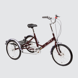 Open image in slideshow, pashley tri 1 folding trike burgundy bells bicycles
