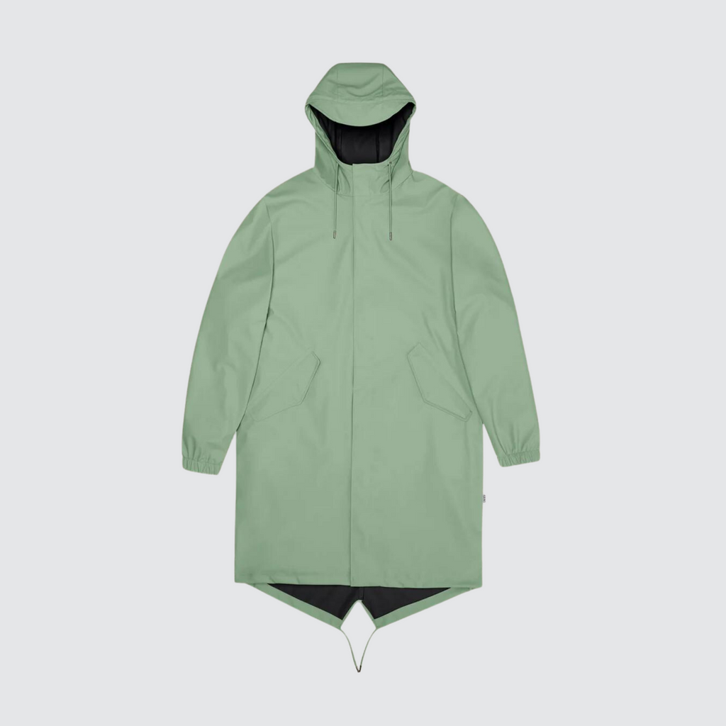 rains fishtail parka waterproof jacket haze green