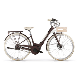 Open image in slideshow, E-Primavera MBM low step electric bike hybrid brown

