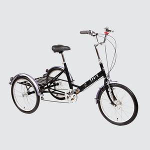 pashley tri 1 folding trike black bells bicycles Folding adult tricycle Compact folding trike lightweight three wheeled bike Stable folding trike Sturmey Archer 3-speed hub mobility trike black