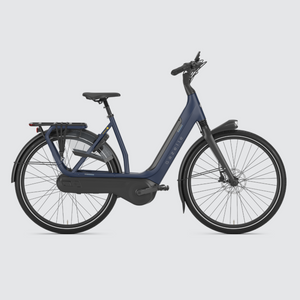 Sleek Midnight Blue electric bike with Gazelle Connect for smart theft protection – your key to effortless and stylish rides.