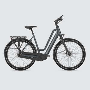 Open image in slideshow, Gazelle Chamonix C7 HMS Electric Bike in sleek design – experience effortless riding and unmatched comfort with a low-step frame in anthracite grey.
