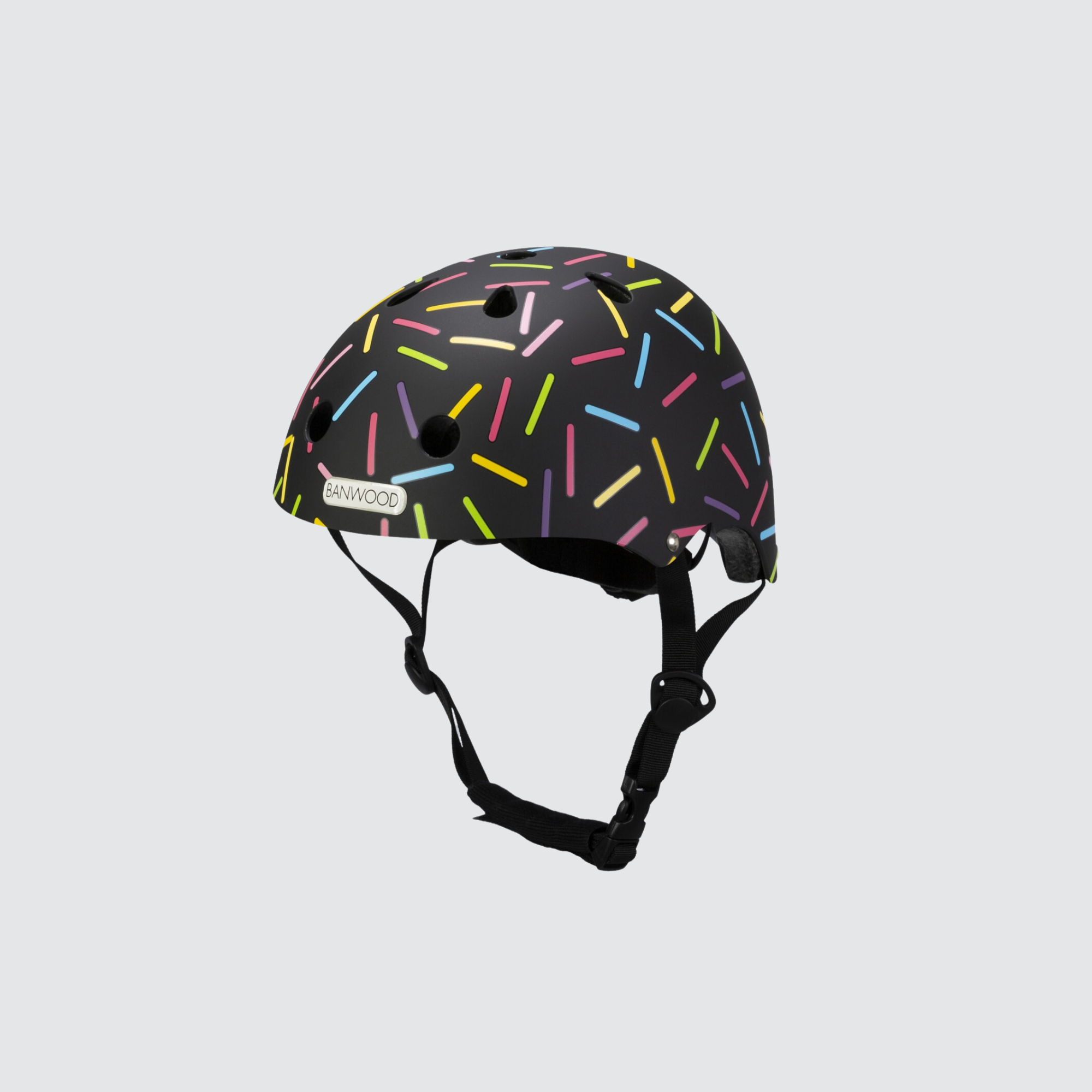 banwood junior kids bike helmet marest allegra black sprinkles