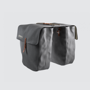 brooks brick lane pannier bag canvas bike grey