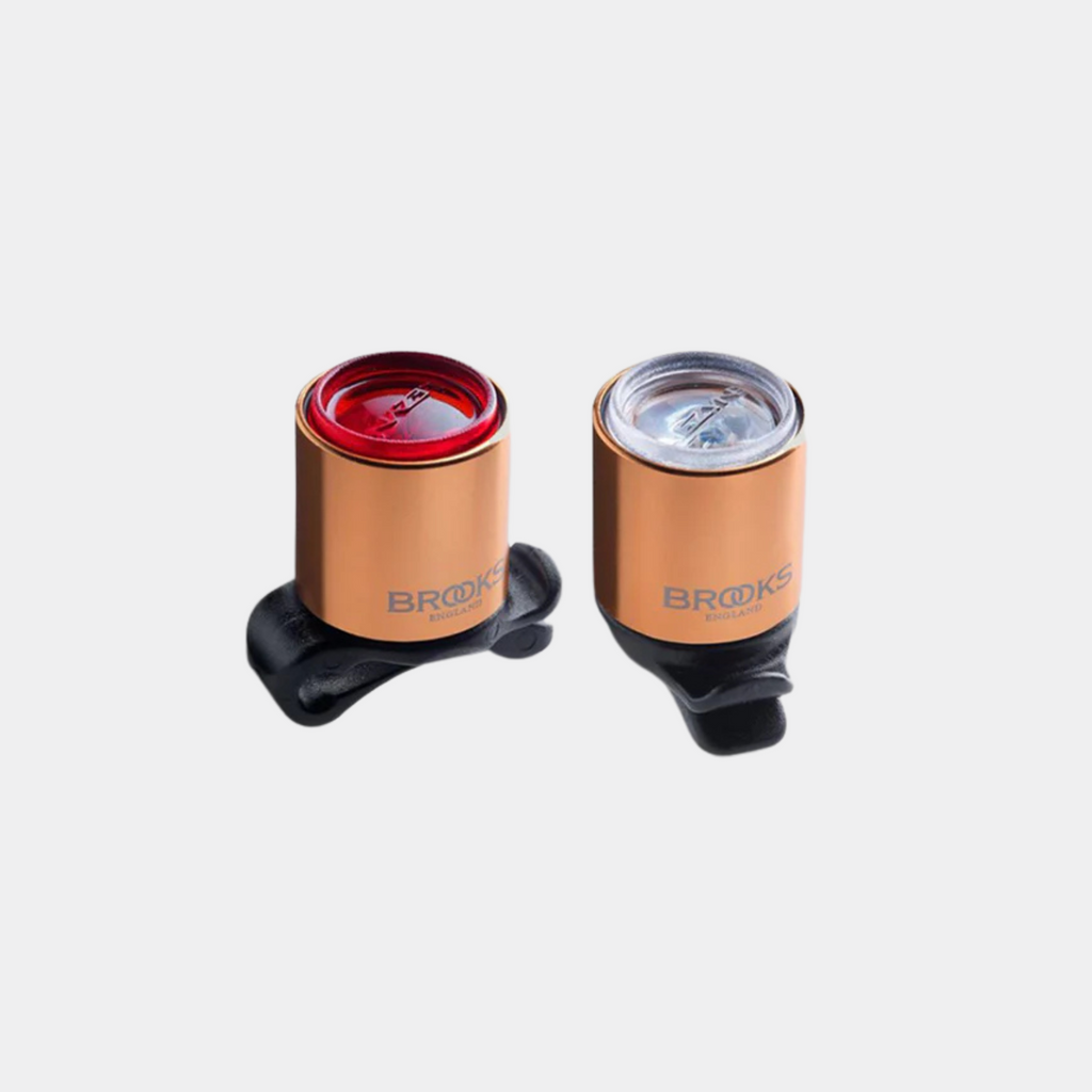 brooks femto rear front bike light copper