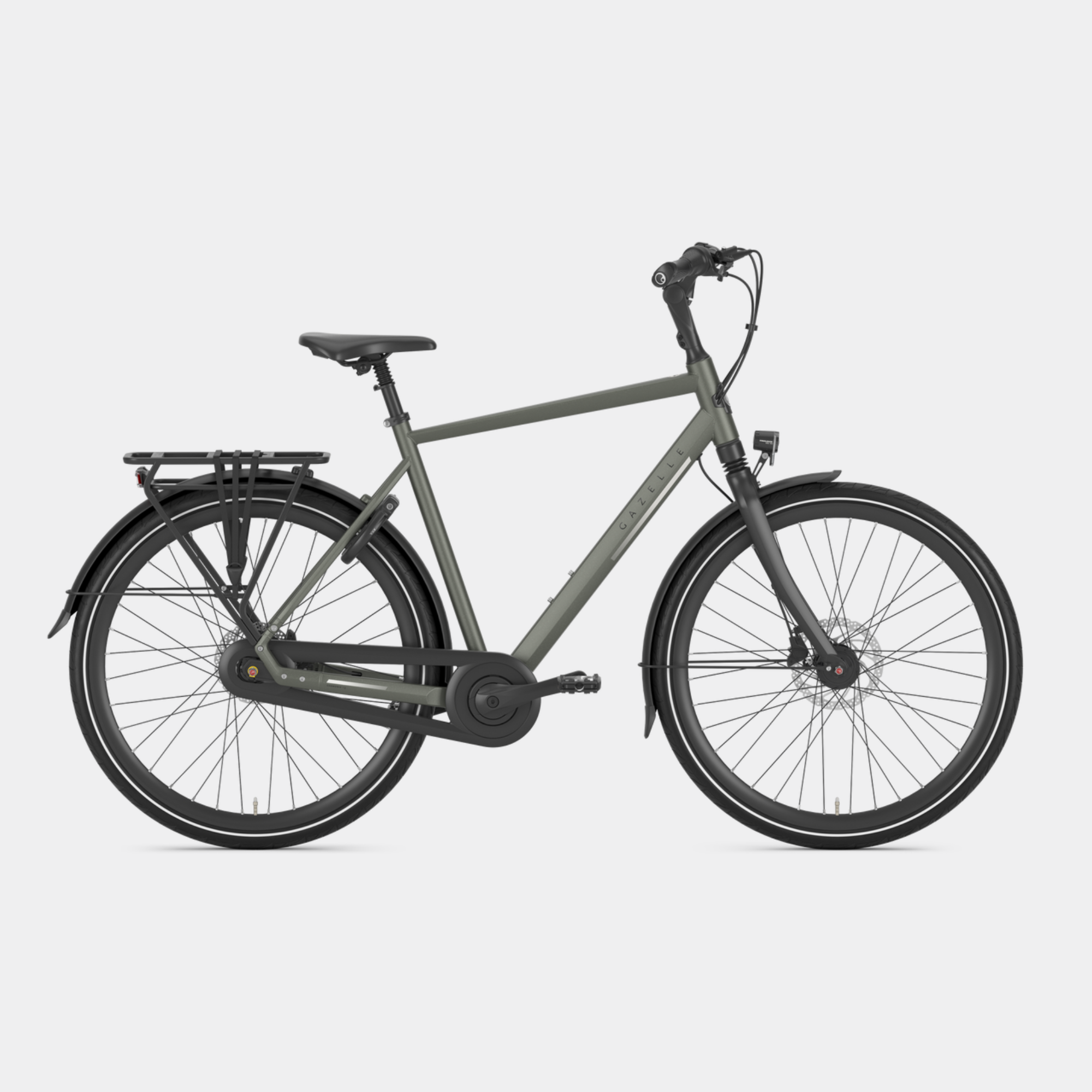 gazelle chamonix c8 cross bar clay green dutch trekking bike