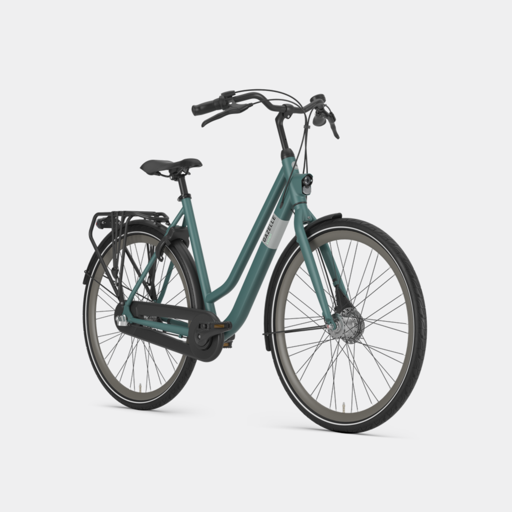 gazelle esprit t3 low step city bike bells bicycles uk thyme green
