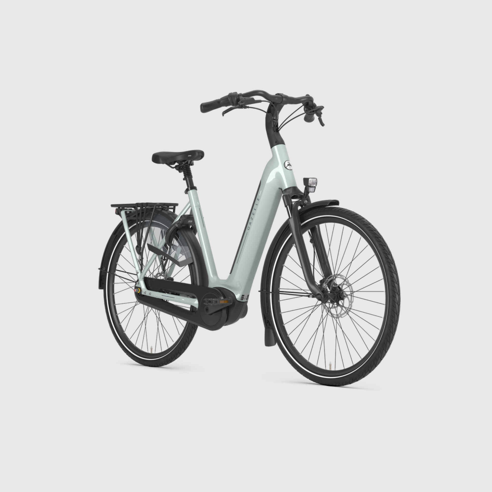 Electric bicycle on a light gray background