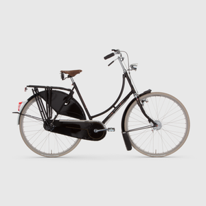 Black bicycle on a white background