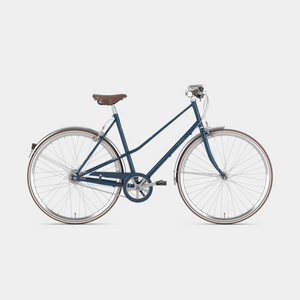 Open image in slideshow, gazelle van stael low step city urban bike bells bicycles ink blue
