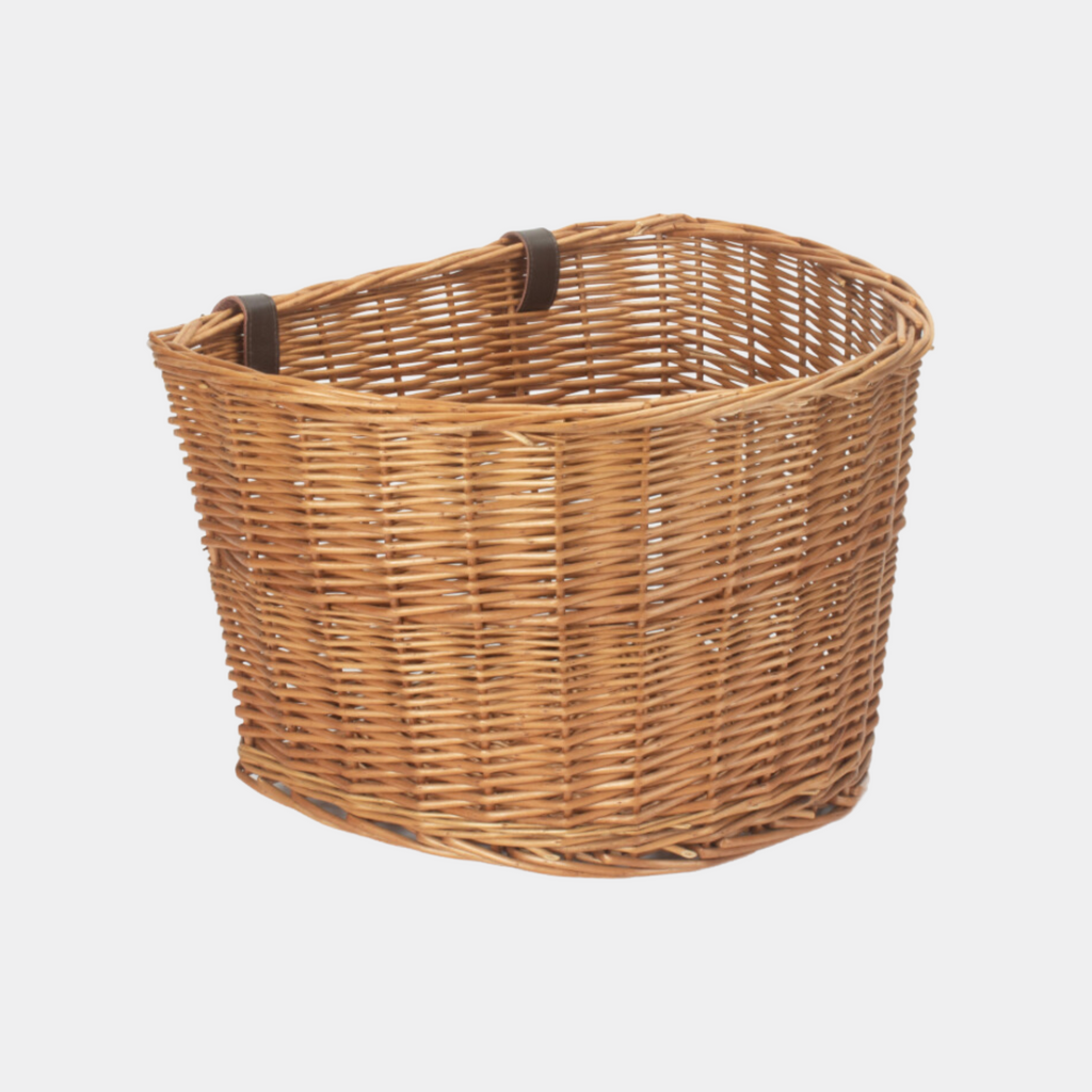 large D shape wicker willow woven bike bicycle basket
