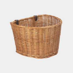 large D shape wicker willow woven bike bicycle basket