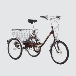 Open image in slideshow, pashley picador trike black Adult tricycle Steel frame tricycle Tricycle with rear basket Stable tricycle for adults Comfortable tricycle Practical adult trike stylish tricycle burgundy
