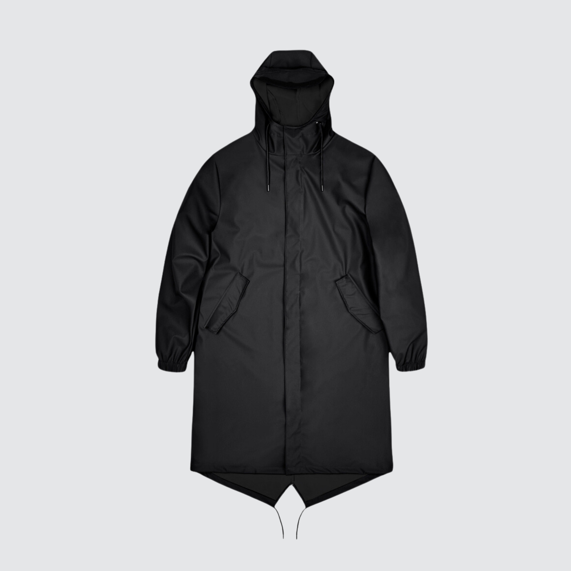 rains fishtail parka waterproof jacket black