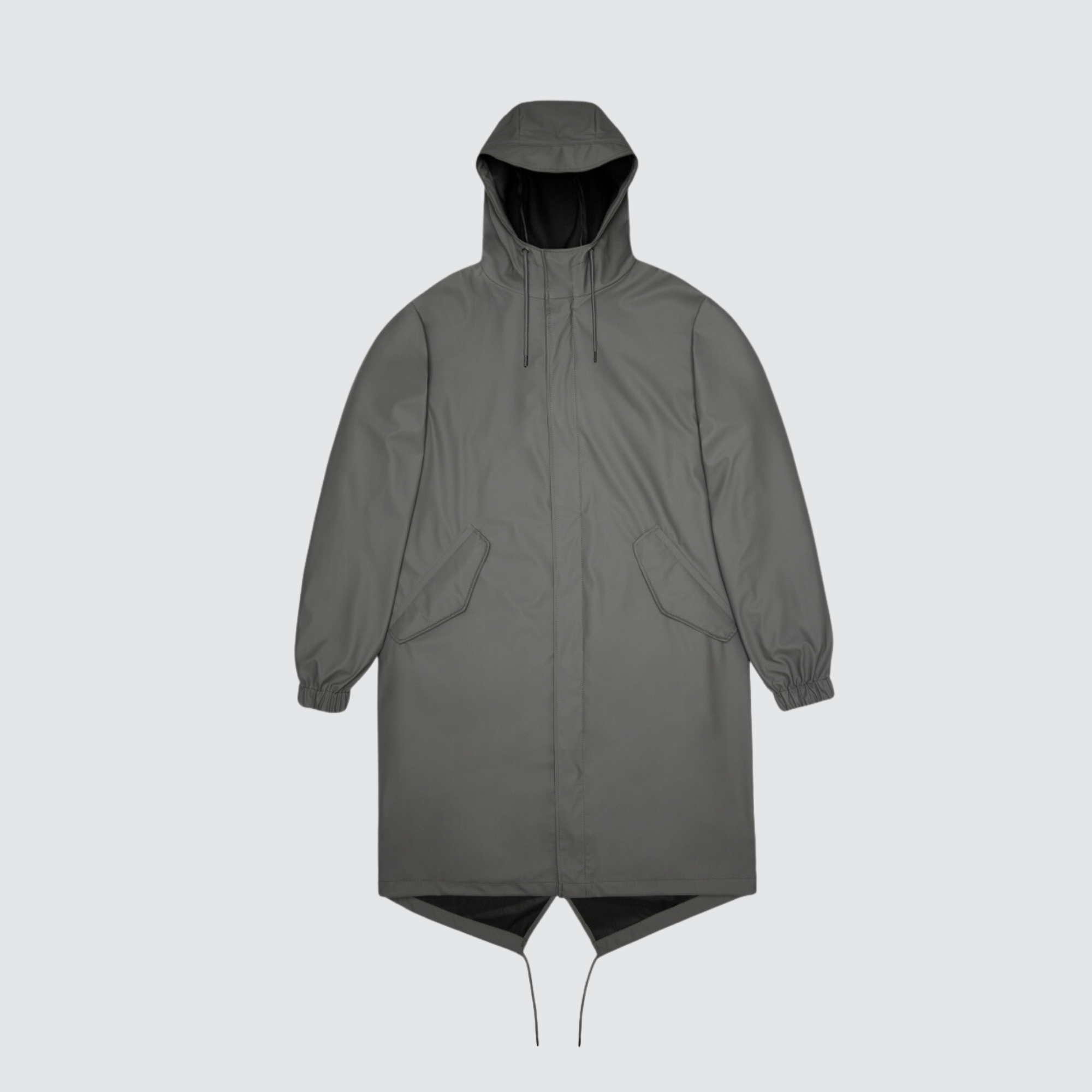 rains fishtail parka waterproof jacket grey