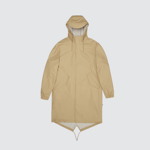 Open image in slideshow, rains fish tail parka waterproof long rain coat jacket sand beige
