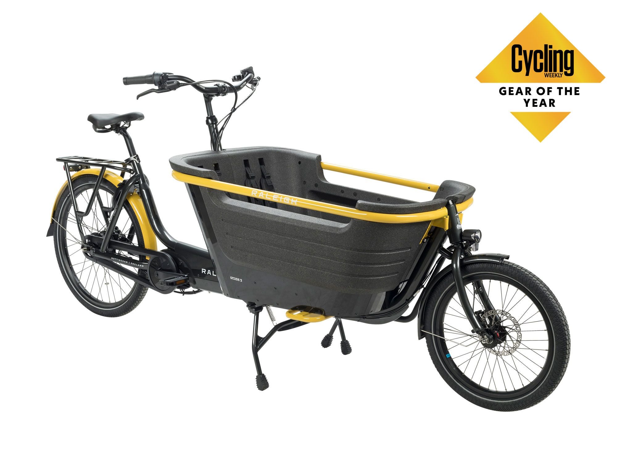 raleigh stride 2 e-cargo electric family cargo bike bosch