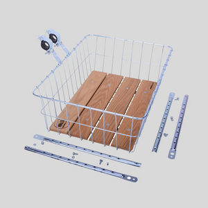 wald woody large front bike basket silver