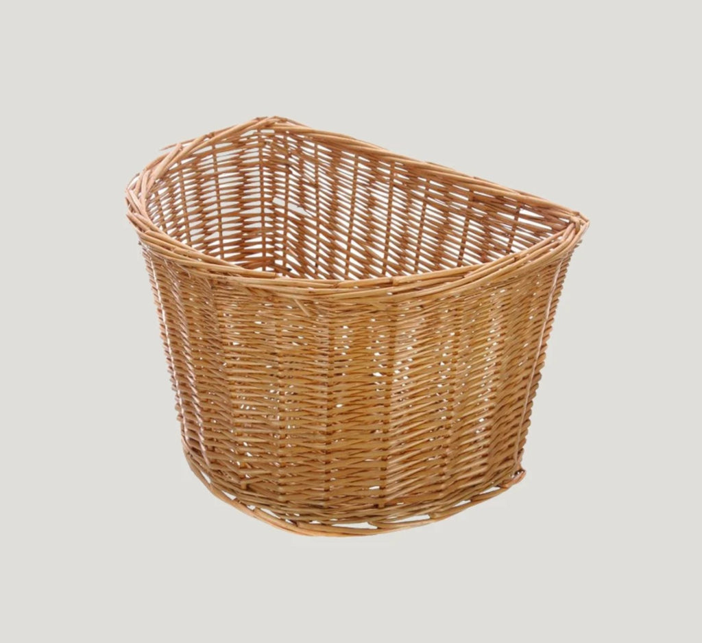 large d shape wicker bike basket